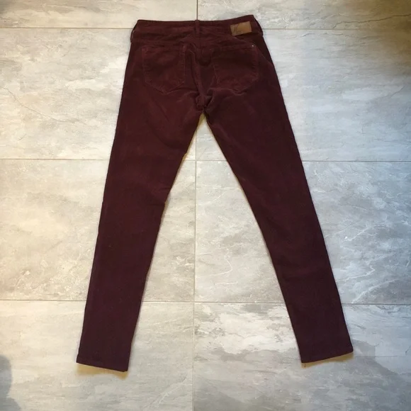 Mavi Burgundy Corduroy Serena Low-Rise Super Skinny Jeans - Picture 3 of 5